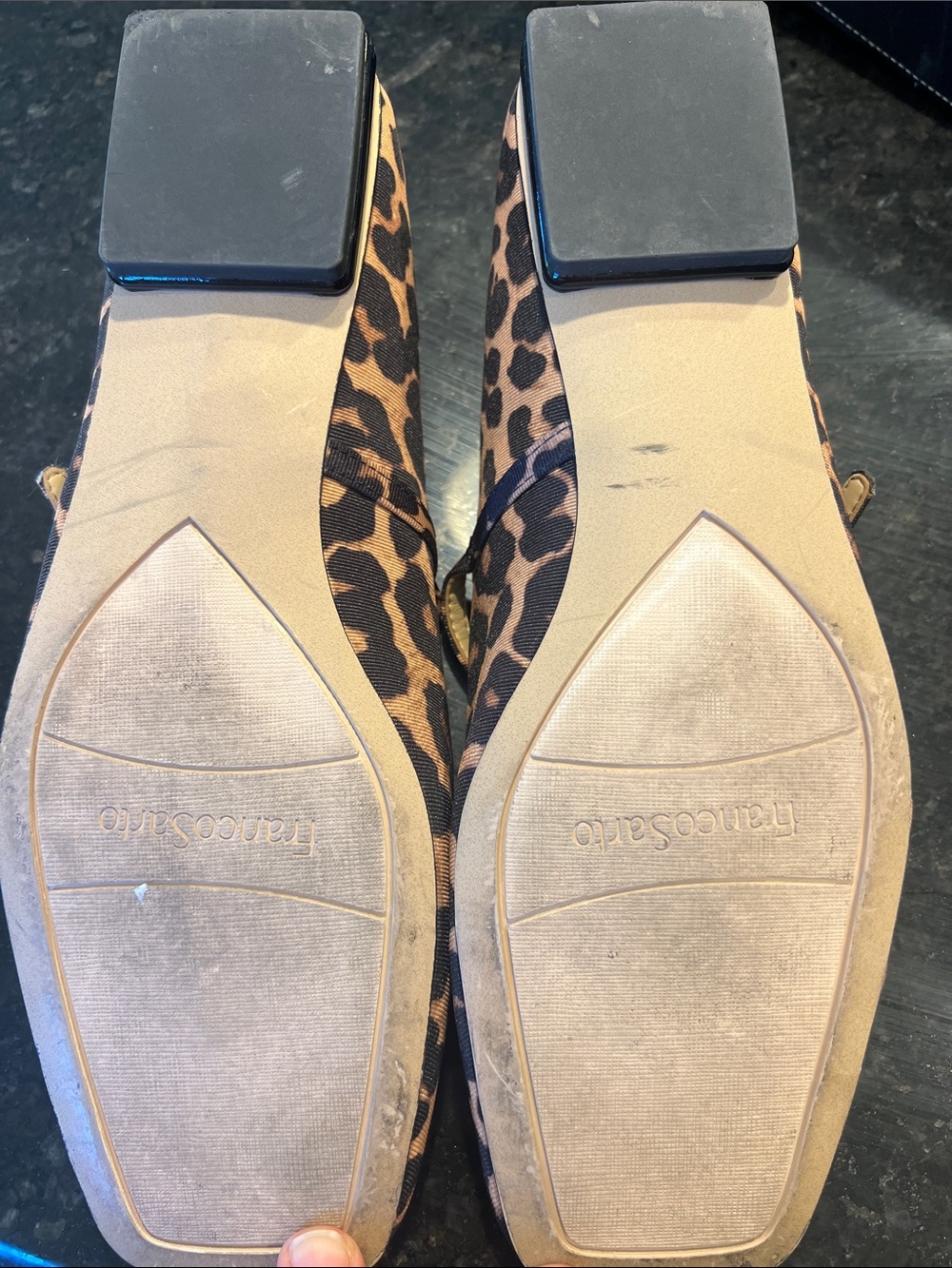 Franco Sarto Leopard-Print Mary Jane Flats in Brown and Black - Picture 5 of 5